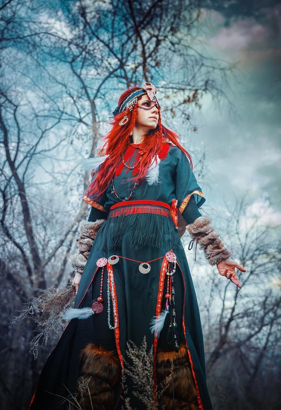 Girls in Slavic costumes underwear in Samara