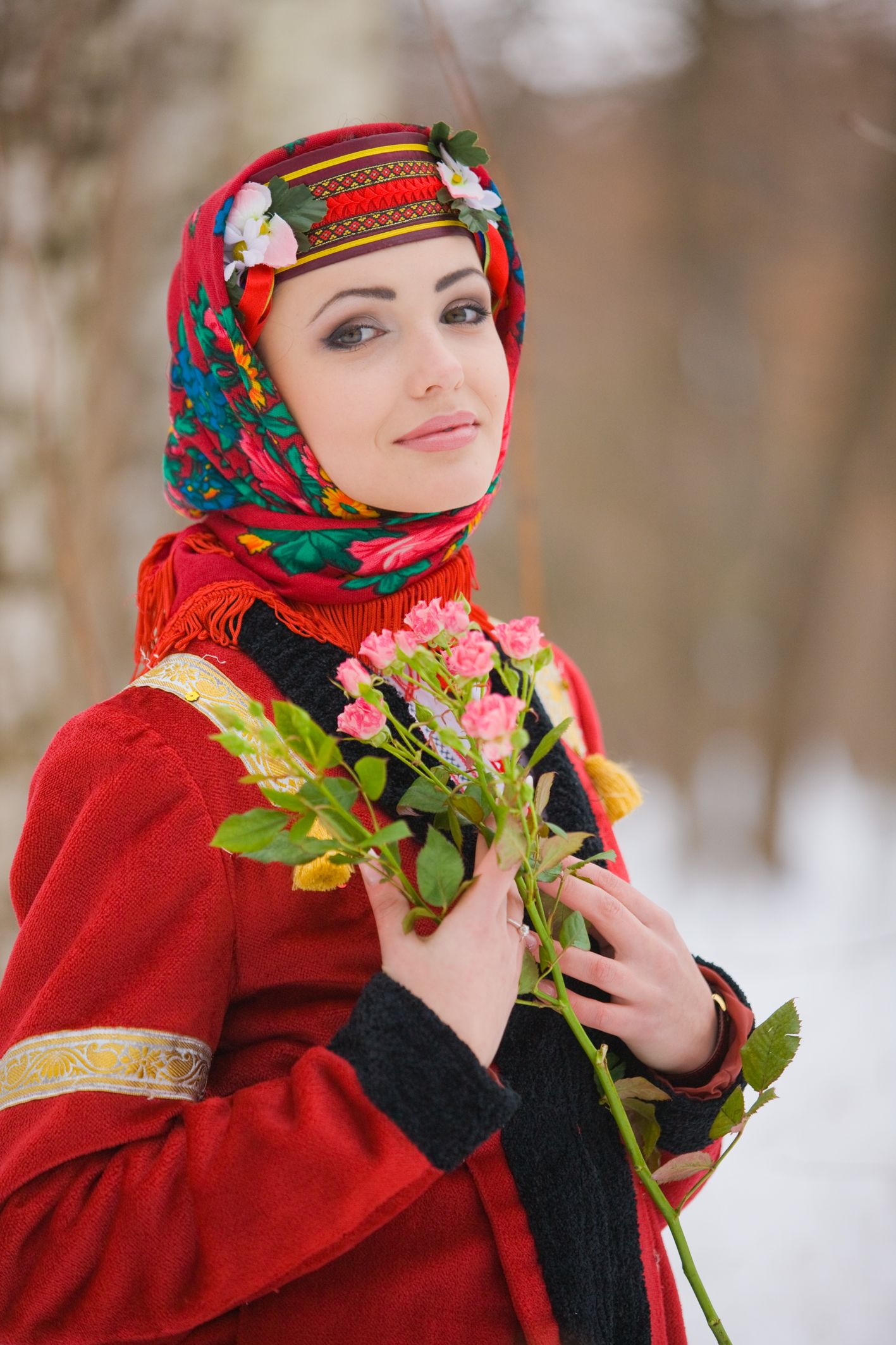 Sexy girl Girls in Slavic costumes in Samara
